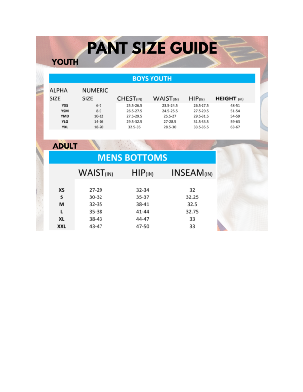 Sizing Guide - Pants